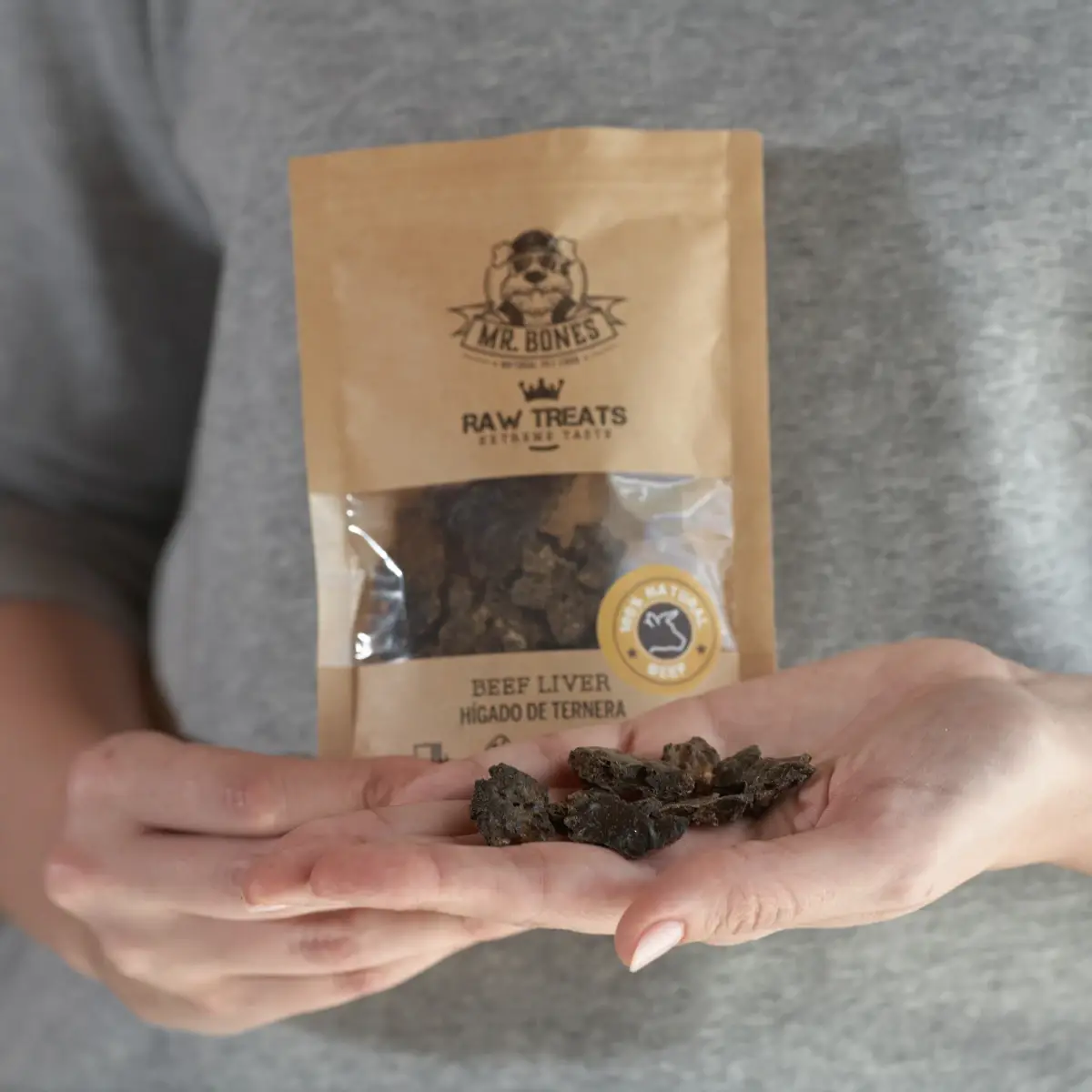 Mr. Bones Raw Treats Okselever - 45g – billede 3