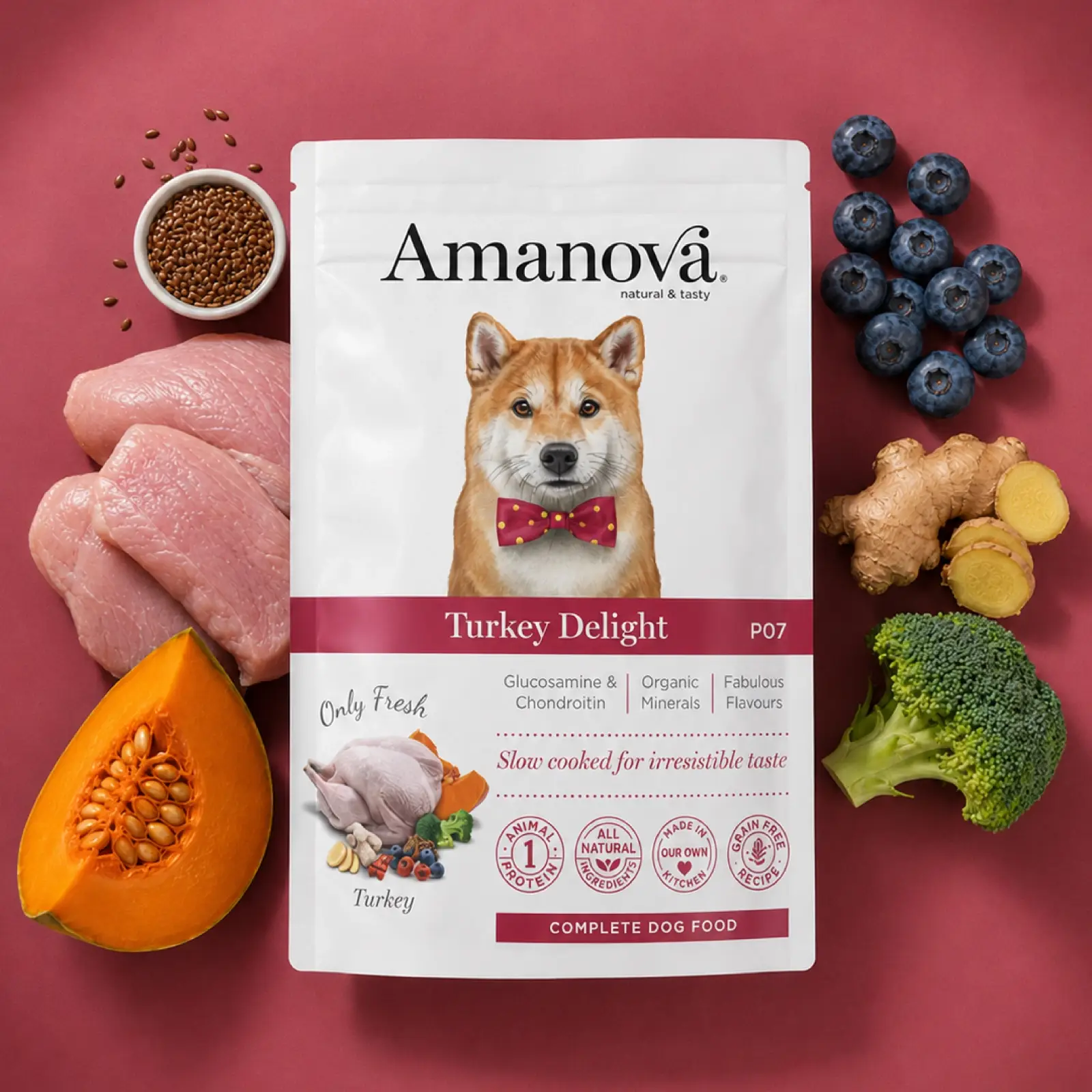 Amanova Vådfoder Kalkun - 100g – billede 2