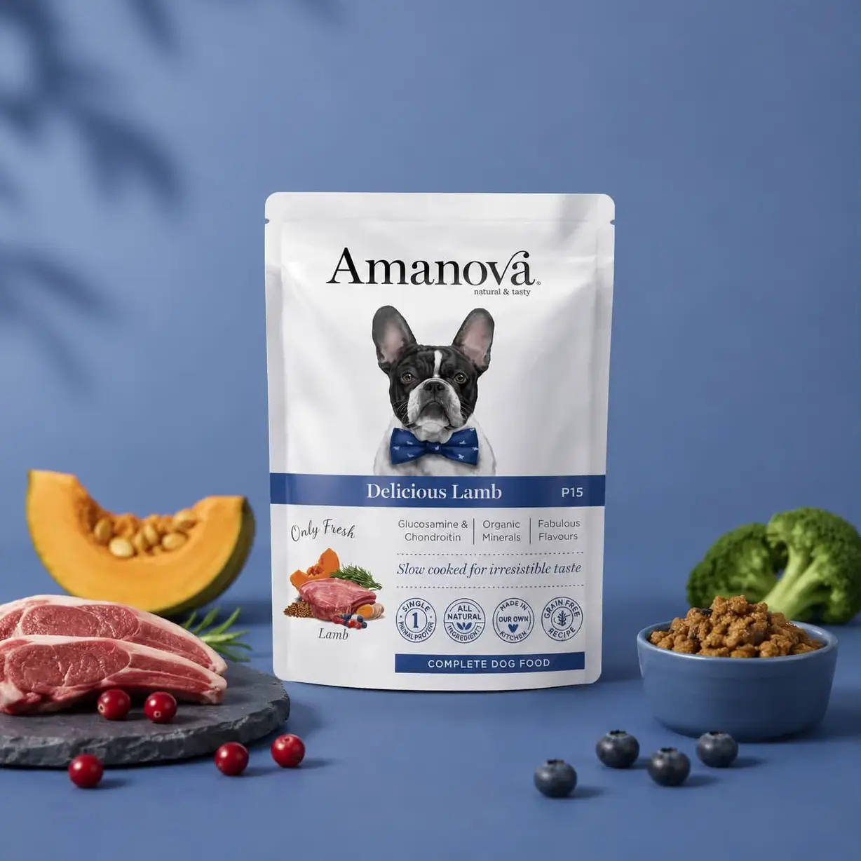 Amanova Vådfoder Lam Og Græskar - 100g – billede 2