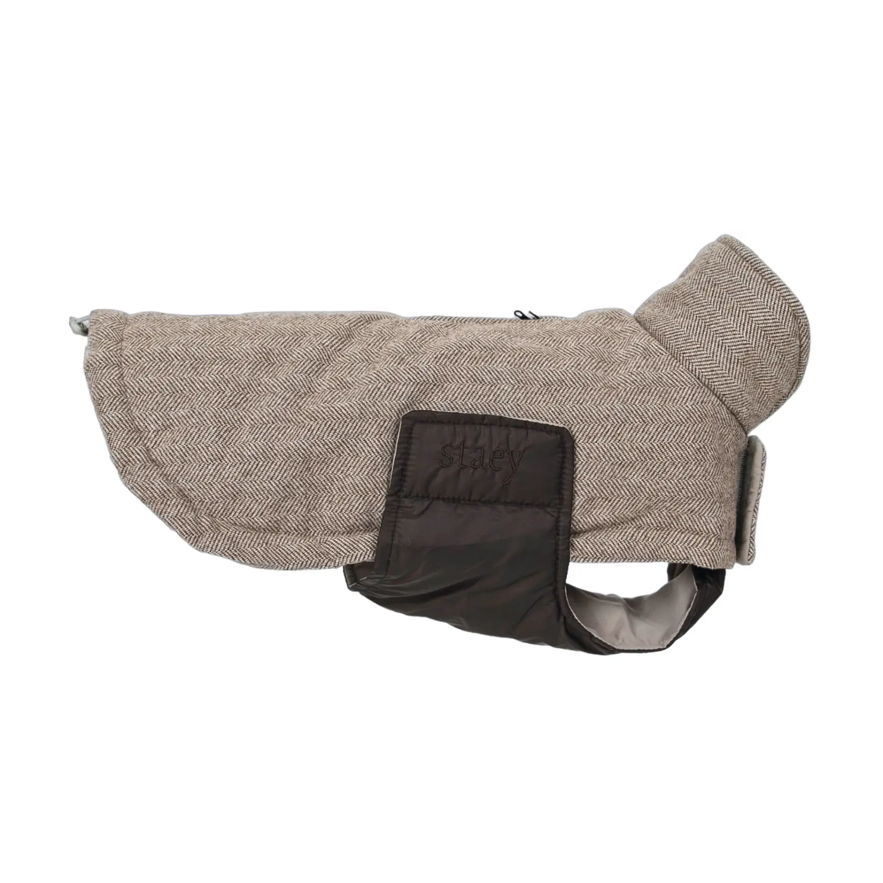 Nora Herringbone Hundejakke - Mocca